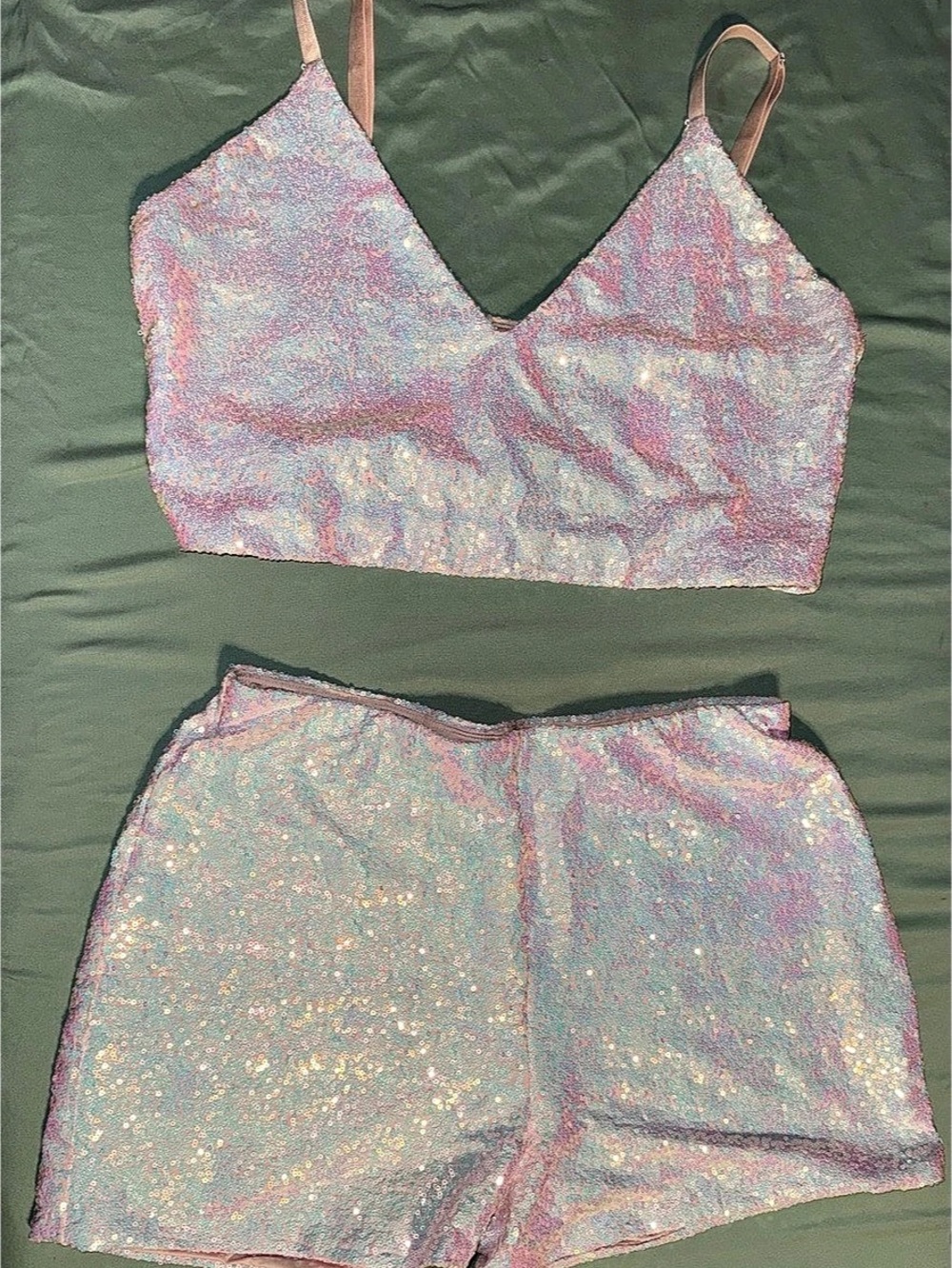 BlackMilk Sequin Set in Pink Like New